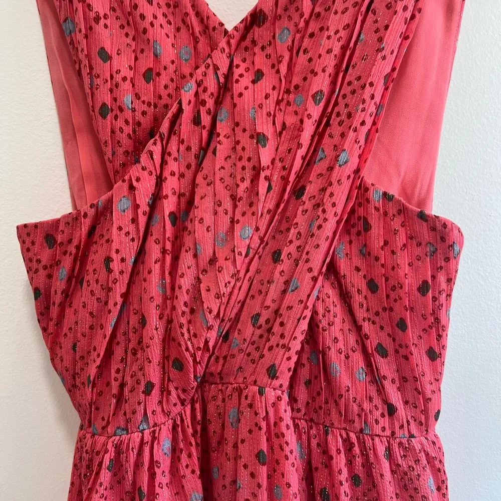 Ulla Johnson Arisa Mini Dress in Hibiscus, Silk Chiffon, Crossover neckline 10 - Picture 4 of 16